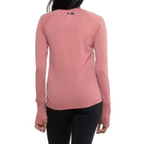 NEW Oiselle Flyout Shirt 6 or 8 Watch View Long Sleeve Running Top Rose Pink S - Picture 2 of 16